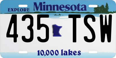 MN license plate 435TSW