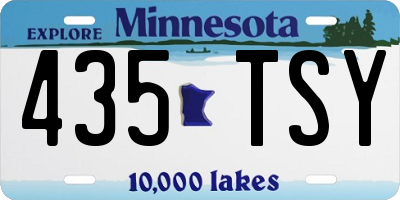 MN license plate 435TSY