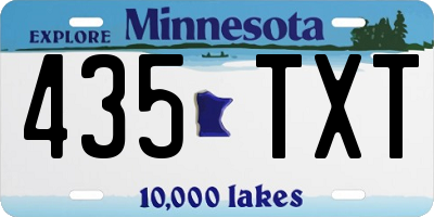 MN license plate 435TXT