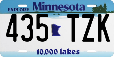 MN license plate 435TZK