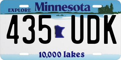 MN license plate 435UDK