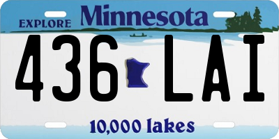 MN license plate 436LAI