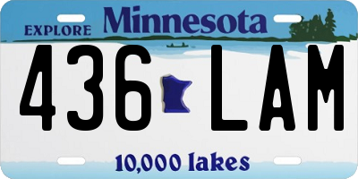 MN license plate 436LAM