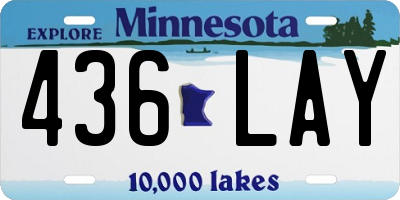 MN license plate 436LAY