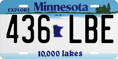 MN license plate 436LBE