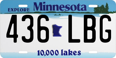 MN license plate 436LBG