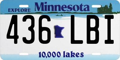MN license plate 436LBI