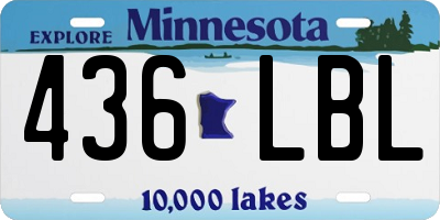 MN license plate 436LBL
