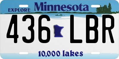 MN license plate 436LBR