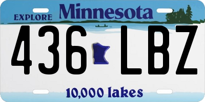 MN license plate 436LBZ