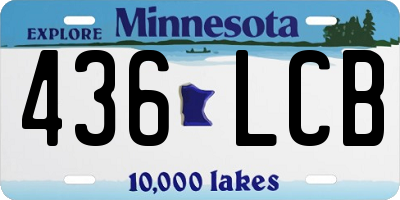 MN license plate 436LCB