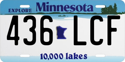 MN license plate 436LCF