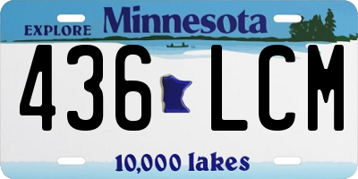 MN license plate 436LCM