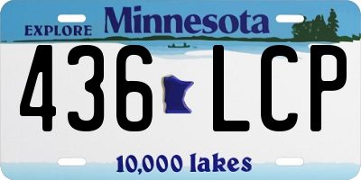 MN license plate 436LCP