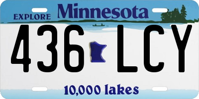 MN license plate 436LCY