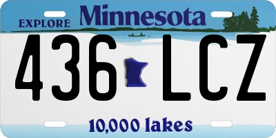 MN license plate 436LCZ