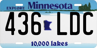 MN license plate 436LDC