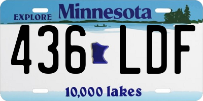 MN license plate 436LDF