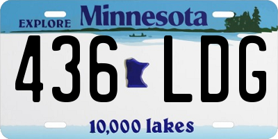 MN license plate 436LDG