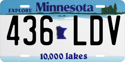 MN license plate 436LDV