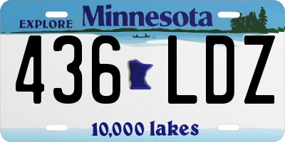 MN license plate 436LDZ