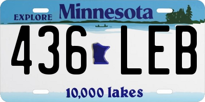 MN license plate 436LEB
