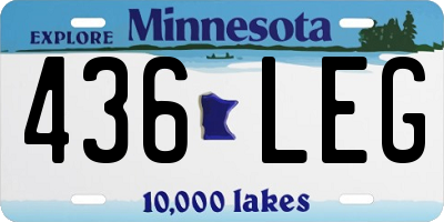 MN license plate 436LEG