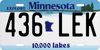 MN license plate 436LEK