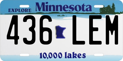 MN license plate 436LEM