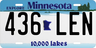 MN license plate 436LEN