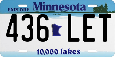 MN license plate 436LET