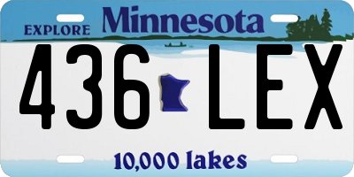 MN license plate 436LEX