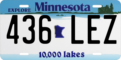MN license plate 436LEZ