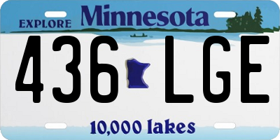 MN license plate 436LGE