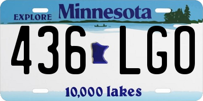 MN license plate 436LGO