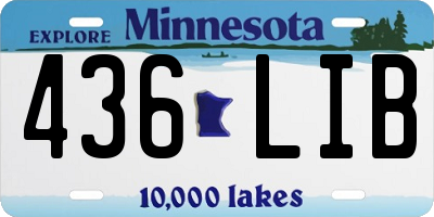 MN license plate 436LIB