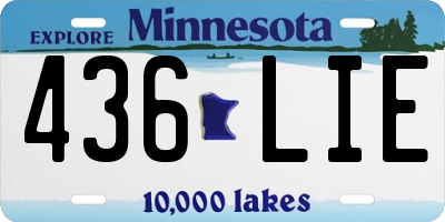 MN license plate 436LIE