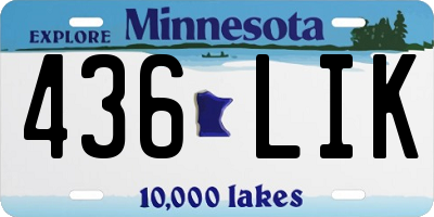 MN license plate 436LIK