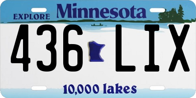 MN license plate 436LIX