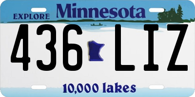 MN license plate 436LIZ