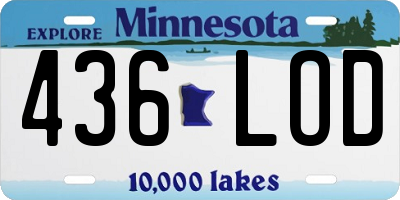 MN license plate 436LOD