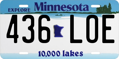MN license plate 436LOE