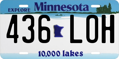 MN license plate 436LOH