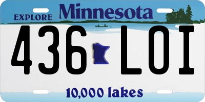 MN license plate 436LOI