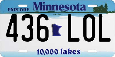 MN license plate 436LOL