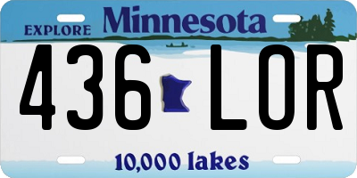 MN license plate 436LOR