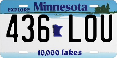 MN license plate 436LOU