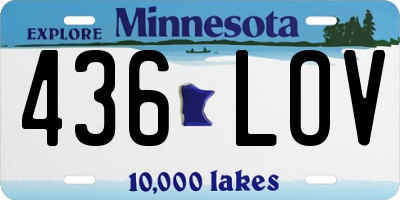 MN license plate 436LOV