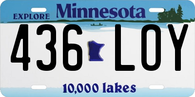 MN license plate 436LOY