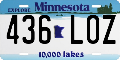MN license plate 436LOZ